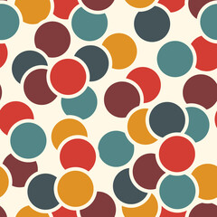 Polka dot ornament. Repeated circles seamless pattern. Modern stile geometric background. Geo motif surface print