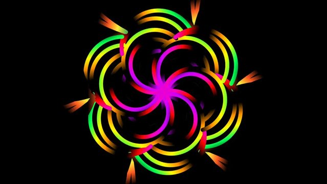 luxurious caleidoscope  colourful flowers line art pattern of indonesian culture traditional  batik  for intro opening ads commercial 
