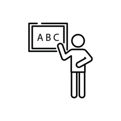 Education icon, teacher, blackboard.Vector, icon