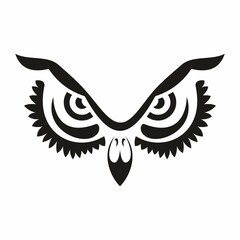 The Vector logo owl for tattoo or T-shirt design or outwear. Hunting style owl background.