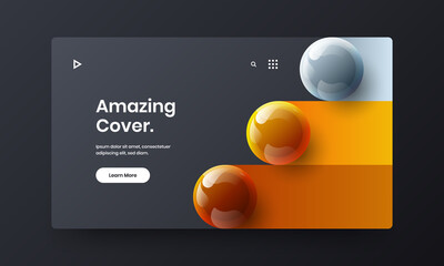 Abstract realistic spheres corporate cover concept. Colorful banner design vector template.