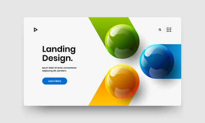 Geometric realistic spheres booklet concept. Clean cover design vector illustration.