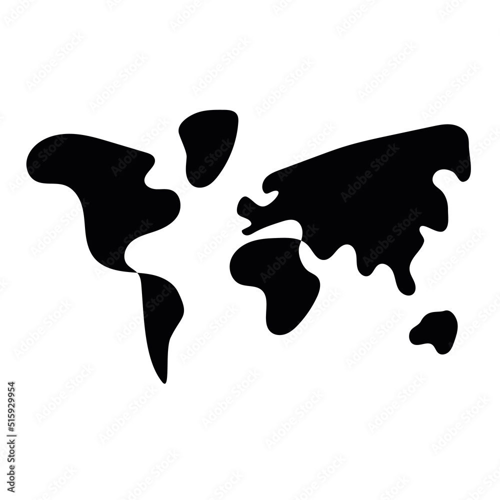 Poster ink stain design map of world - Posters