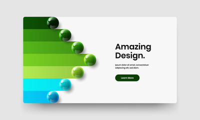 Multicolored 3D balls company cover concept. Colorful presentation design vector template.