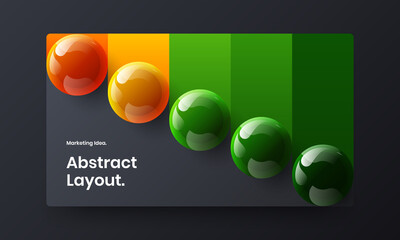 Original 3D balls annual report illustration. Geometric front page vector design template.