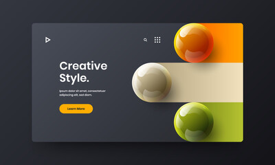 Vivid 3D balls website concept. Creative leaflet vector design template.