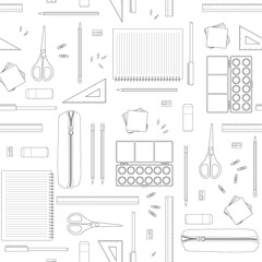 seamless school and academic tools pattern