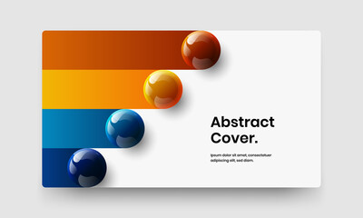 Multicolored realistic balls cover layout. Trendy booklet design vector illustration.