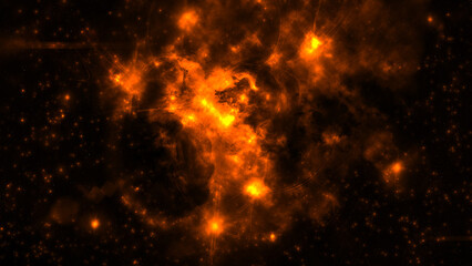  Star particle motion on black background, starlight nebula in galaxy at universe Space background