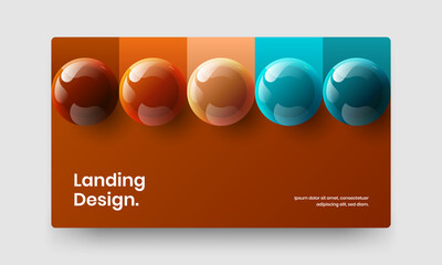 Obraz na płótnie Canvas Abstract 3D spheres corporate brochure illustration. Bright flyer design vector concept.