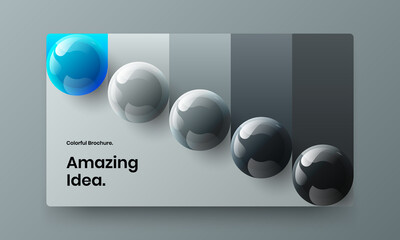 Isolated leaflet design vector concept. Trendy 3D spheres corporate identity template.
