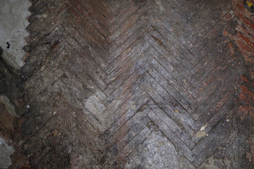 The texture of the old deregulated floor and cement in dark tones