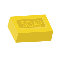 Soap illustration vector icon isolated white background. Cartoon wash object washing care and cleaning.