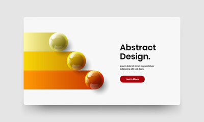 Abstract realistic spheres presentation template. Colorful banner design vector illustration.