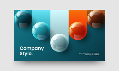 Premium site screen vector design layout. Amazing realistic spheres company cover concept.