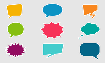 Clouds for Online Chat. Set of Speech Bubbles. Collection Empty Colorful Chat Balloons for Text and Chat. Isolated Vector Illustration