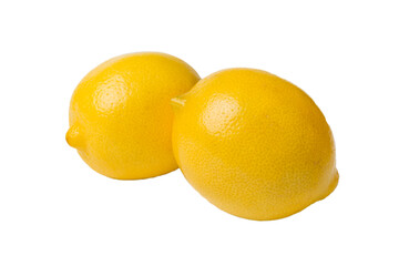 fresh lemon citrus fruit isolated on white background top view
