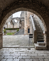 Old medieval Abbazia del Goleto, and abbey built in romanesque style, Sant'Angelo dei Lombardi, Campania, Italy