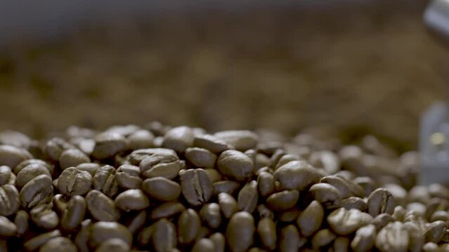 Roasting Coffee Beans close up