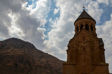 Fototapeta na wymiar Surb Astvatsatsin church (Holy Mother of God) at Noravank Monastery, one of the main tourist attractions of Armenia.