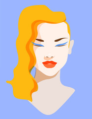 Fashionable woman vector portrait 
