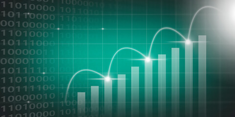 Stock trading chart, rising strategy chart, business concept.