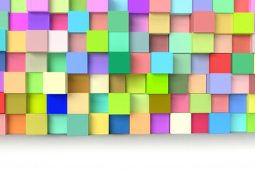 Abstract 3d Background of Multicolored Cubes.