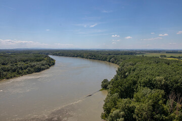 Danube river in Bratislava, the capital of Slovakia