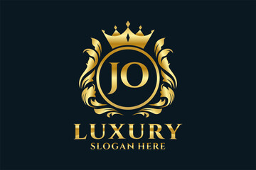 Initial JO Letter Royal Luxury Logo template in vector art for luxurious branding projects and other vector illustration.