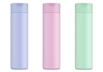 3d render cosmetics bottles mockup