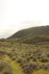 Fototapeta premium Mountain view on dry and green valley in Andalusia Spain
