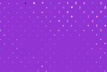 Light pink, blue vector template with poker symbols.