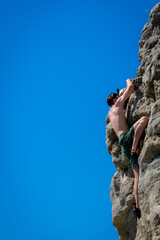 Climber against a Blue Sky