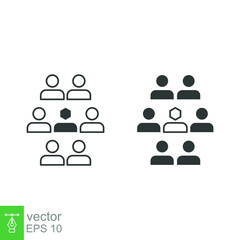Unique person icon. Simple outline and solid style. Individual, people, crowd, different, stand, group, pictogram, figure, team concept. Vector illustration isolated on white background. EPS 10