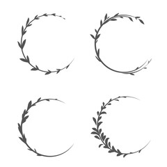Round frame. Frame with leaves for your text, vectorRound frame with leaves. A frame with leaves for your design,