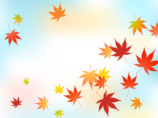 舞う紅葉のイメージ_ベクターイラスト