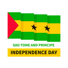 Sao Tome and Principe Independence Day typography poster. National holiday on July 12. Vector template for greeting card, banner, flyer, etc