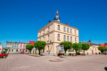 Fototapeta premium Town Hall in Jutrosin, Greater Poland Voivodeship, Poland.