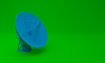 3d illustration, satellite dish, copy space, 3d rendering.