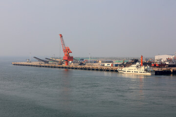 Fototapeta na wymiar The ships docked at a shipyard Wharf, North China