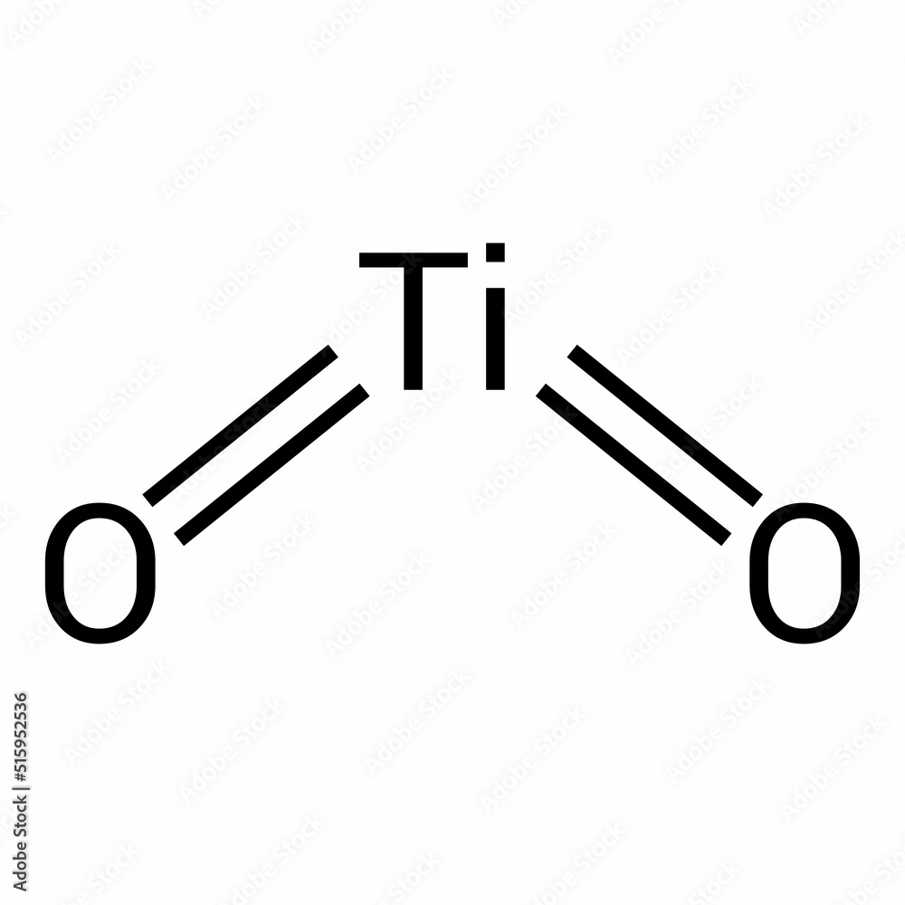 Sticker chemical structure of titanium dioxide (TiO2)