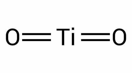chemical structure of titanium dioxide (TiO2) - obrazy, fototapety, plakaty