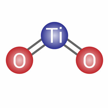 chemical structure of titanium dioxide (TiO2)