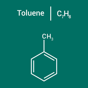 chemical structure of toluene (C7H8)
