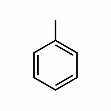 chemical structure of toluene (C7H8)