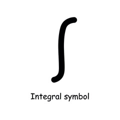 hand drawn of black integral symbol mathematics vector illustration isolated on white background