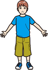 男の子、通せんぼをする