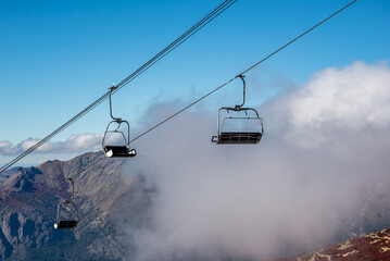 Obraz premium Chairlifts at Cerro Catedral, Bariloche, Argentina