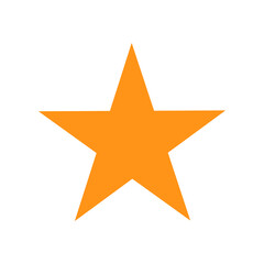Obraz premium 2D star shape in mathematics. Orange star shape drawing for kids isolated on white background