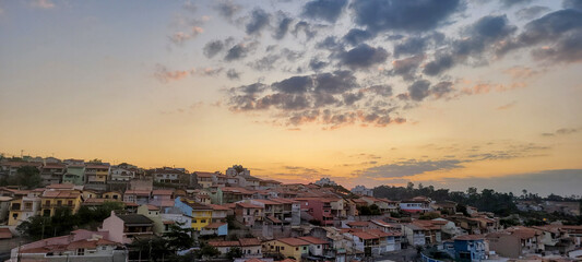 Obraz premium sunset background in late afternoon in brazil